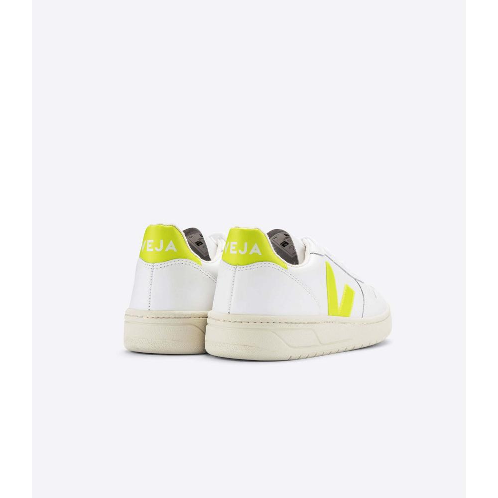 Veja V-10 LEATHER Sneakers Dames White/Mint | BE 647HAP